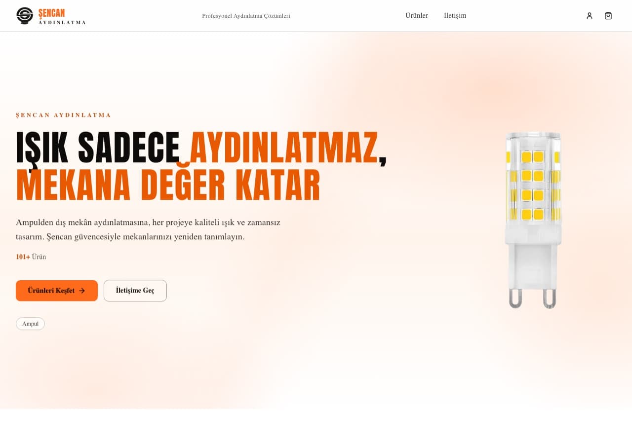 Şencan Aydınlatma web sitesi önizlemesi